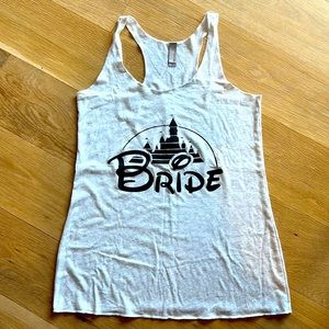 Woman’s size M Disney Bride racer back tank. Perfect for a Disney Bach!